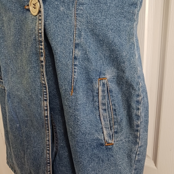 Denim Romper Skort Sleeveless Pockets Size 9/10 Med 80s READ - Picture 3 of 12